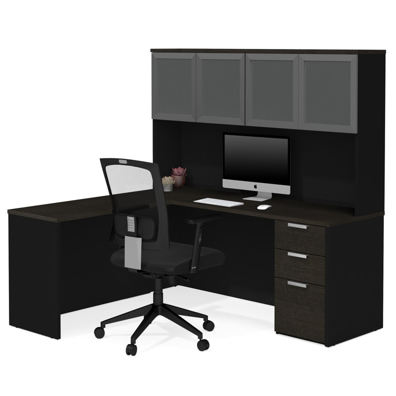 Comm Office Kadian Contemporary Reversible LShape Corner Desk with